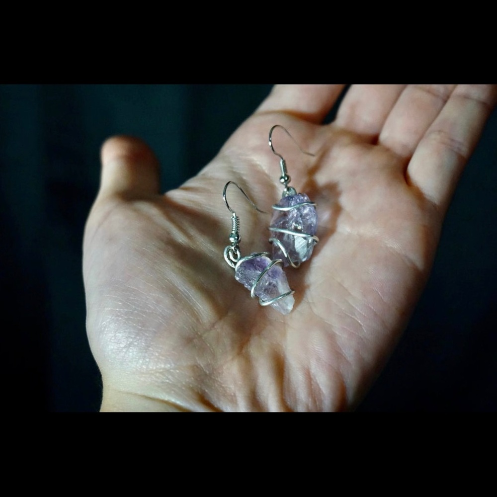 Amethyst Earrings (handmade)